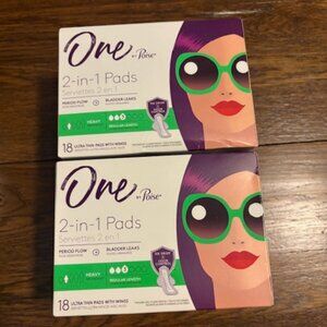 NEW- Set of 2 - One by Poise Feminine Pads with Wings